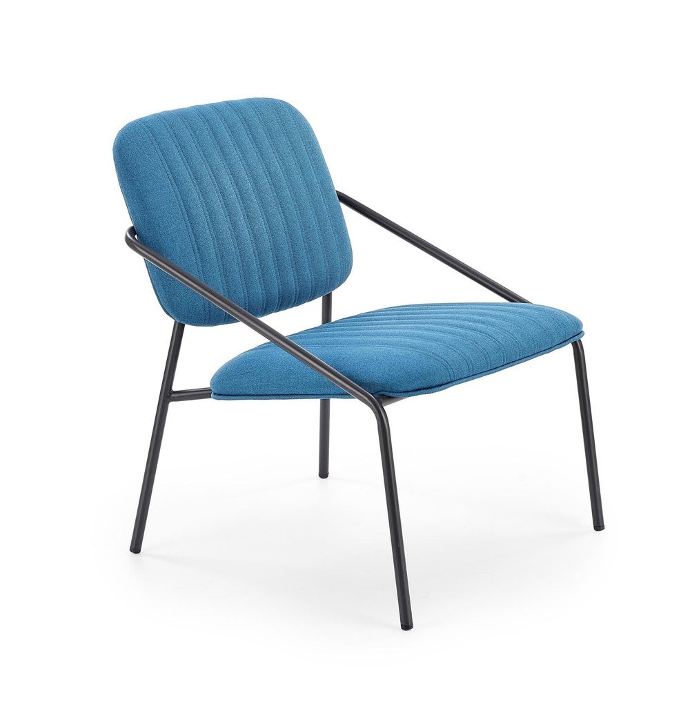 Fotel, fém vázzal, kék - PAUL - Butopêa
